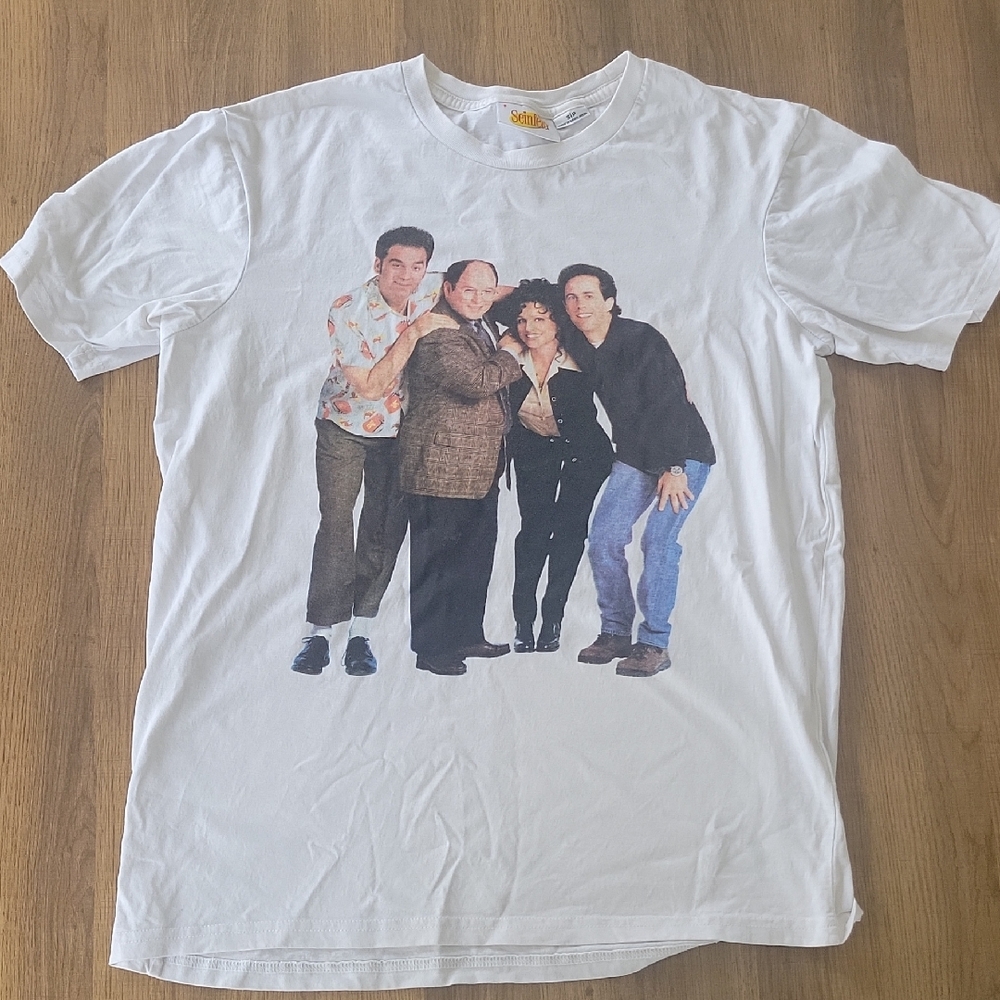 White Seinfeld Crew Neck Short Sleeve Tee